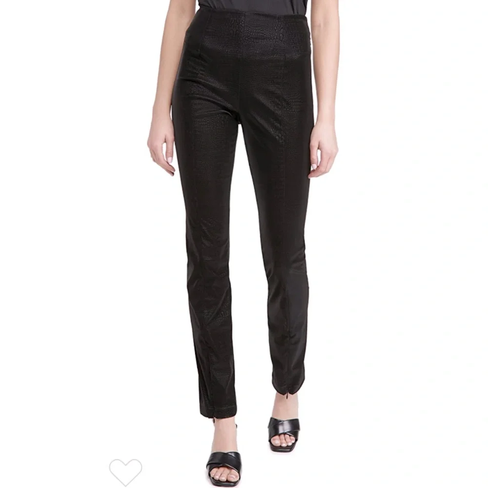 NEW Good American The Croc Exec Faux Leather Pants NWT - Picture 1 of 14